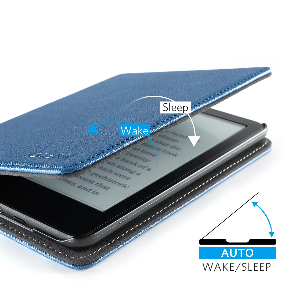 CoBak Case for 6" Kindle 11th Generation 2024 and 2022, Premium PU Leather Smart Cover with Auto Sleep/Wake for Kindle, Black