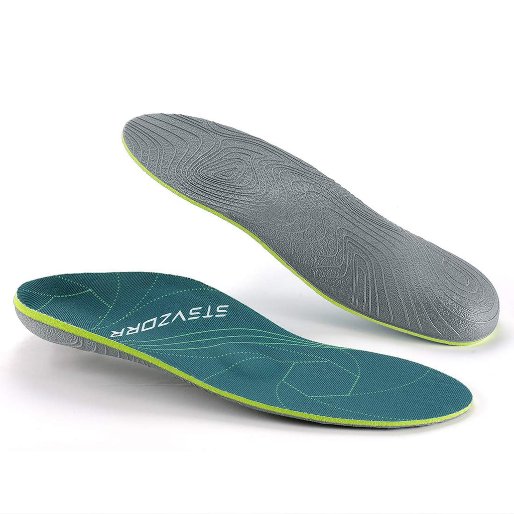 Plantar Fasciitis Arch Support Orthopedic Insoles Relieve Flat Feet Heel Pain Shock Absorption Comfortable Inserts(Size:UK-7,Length:10.25",Green)