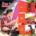 2000mAh Wind Up Solar Radio, Emergency Weather Radio,FM/AM Hand Crank Radio