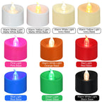 100 Pack Flickering LED Tea Lights, Last 100H+, Warm White Light