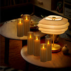 YOROXRG Solar flameless Candles Outdoor Waterproof,Dusk to Dawn Outdoor Lighting, Flickering fameless Reusable LED Light Candles for Lantern Garden Camping and Home Decor, 3D Wick (3"X6") Set of 2