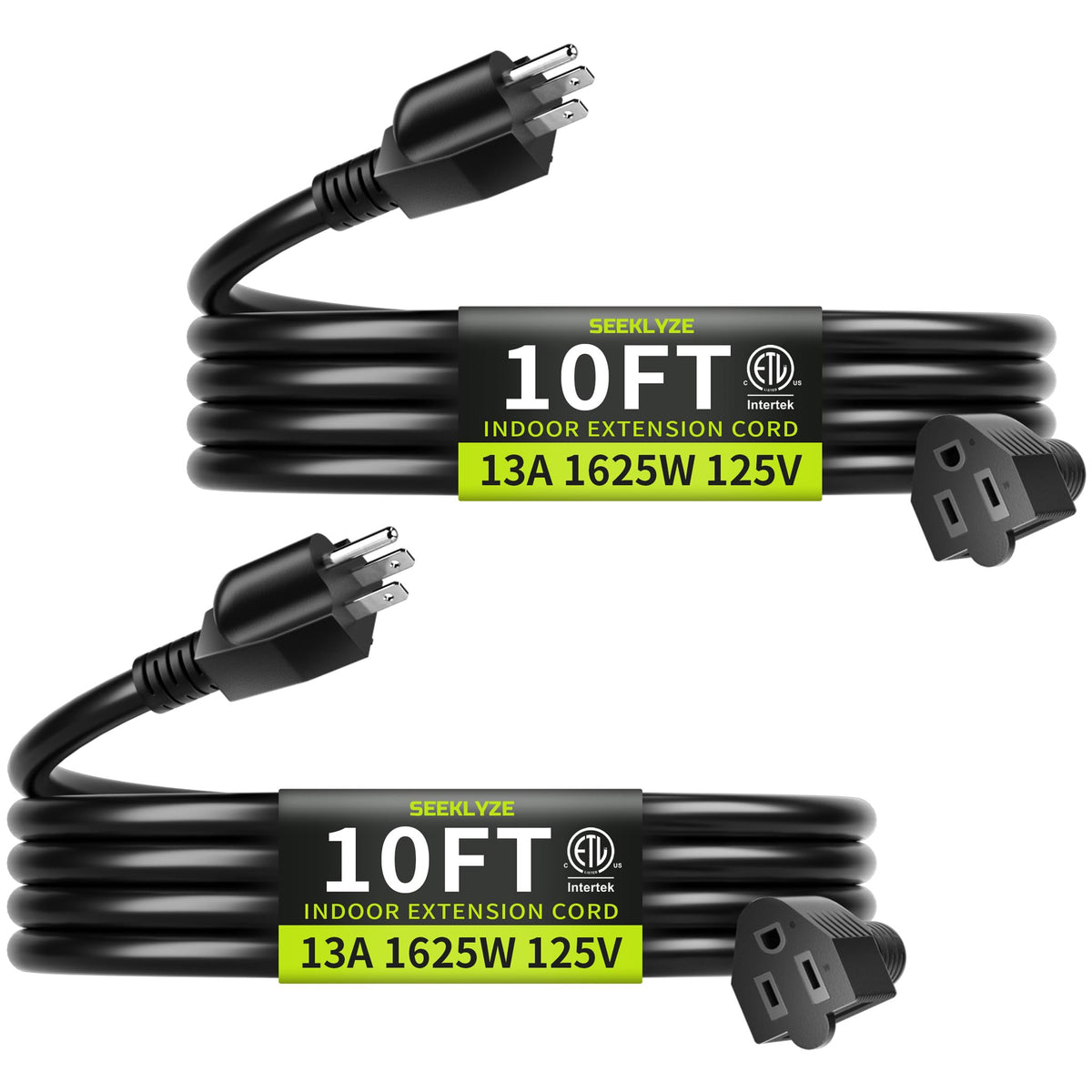 16/3 Black Extension Cord 6 FT Indoor, Short Extension Cord