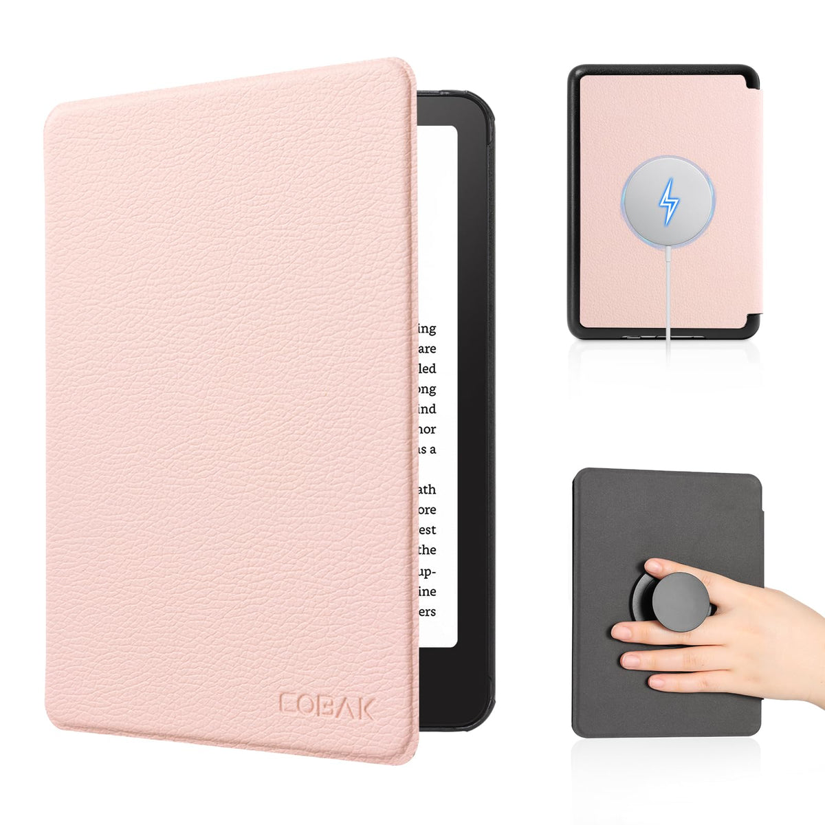 CoBak Case for 6" Kindle 11th Generation 2024 and 2022, Premium PU Leather Smart Cover with Auto Sleep/Wake for Kindle, Black