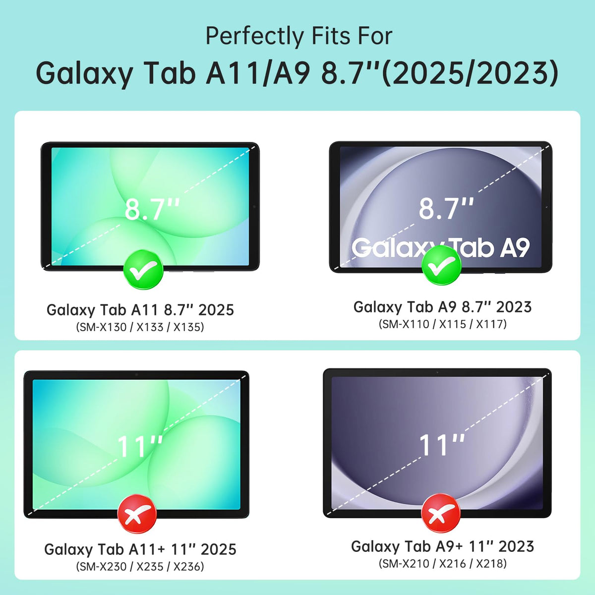 CoBak Case for Samsung Galaxy Tab A11+ Plus 11 Inch 2025/A9+ Plus 2023 - PU Leather Smart Cover with Auto Sleep/Wake for Tab A11+, Translucent Hard Shell, Multi-Viewing Angles, Orange