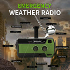 SOLARBABY Wind Up Solar Radio, Emergency Hand Crank Self Powered AM/FM Survival Solar Weather Radio with LED Flashlight,SOS Alarm,2000mAh Emergency Power Bank for Smart Phone (M-Orange)