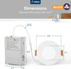 Amico 12 Pack 3 Inch LED Recessed Lighting, Canless Wafer Downlight, White