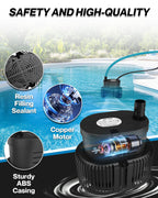 AgiiMan 850GPH Pool Cover Pump, Submersible Sump Pump above Ground