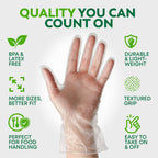 Keppi 600 Pack Disposable Food Prep Gloves – Clear Polyethylene, Latex- BPA & Powder-Free – Bulk Kitchen Gloves for Cooking, Catering, BBQ, Baking, Restaurant Food Handling