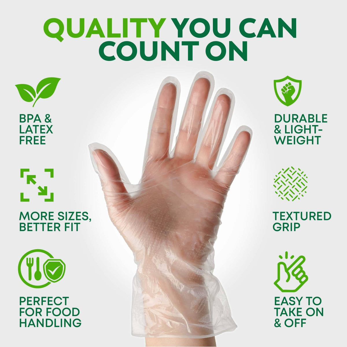Keppi 600 Pack Disposable Food Prep Gloves – Clear Polyethylene, Latex- BPA & Powder-Free – Bulk Kitchen Gloves for Cooking, Catering, BBQ, Baking, Restaurant Food Handling