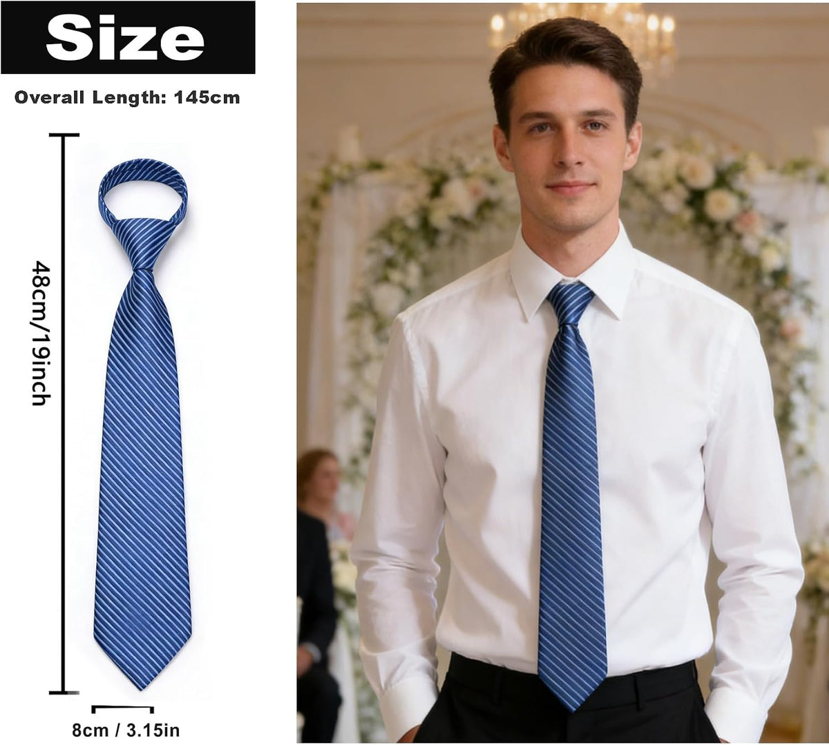 yenlk Men's Classic Necktie, Formal Tie for Weddings, Business and Prom
