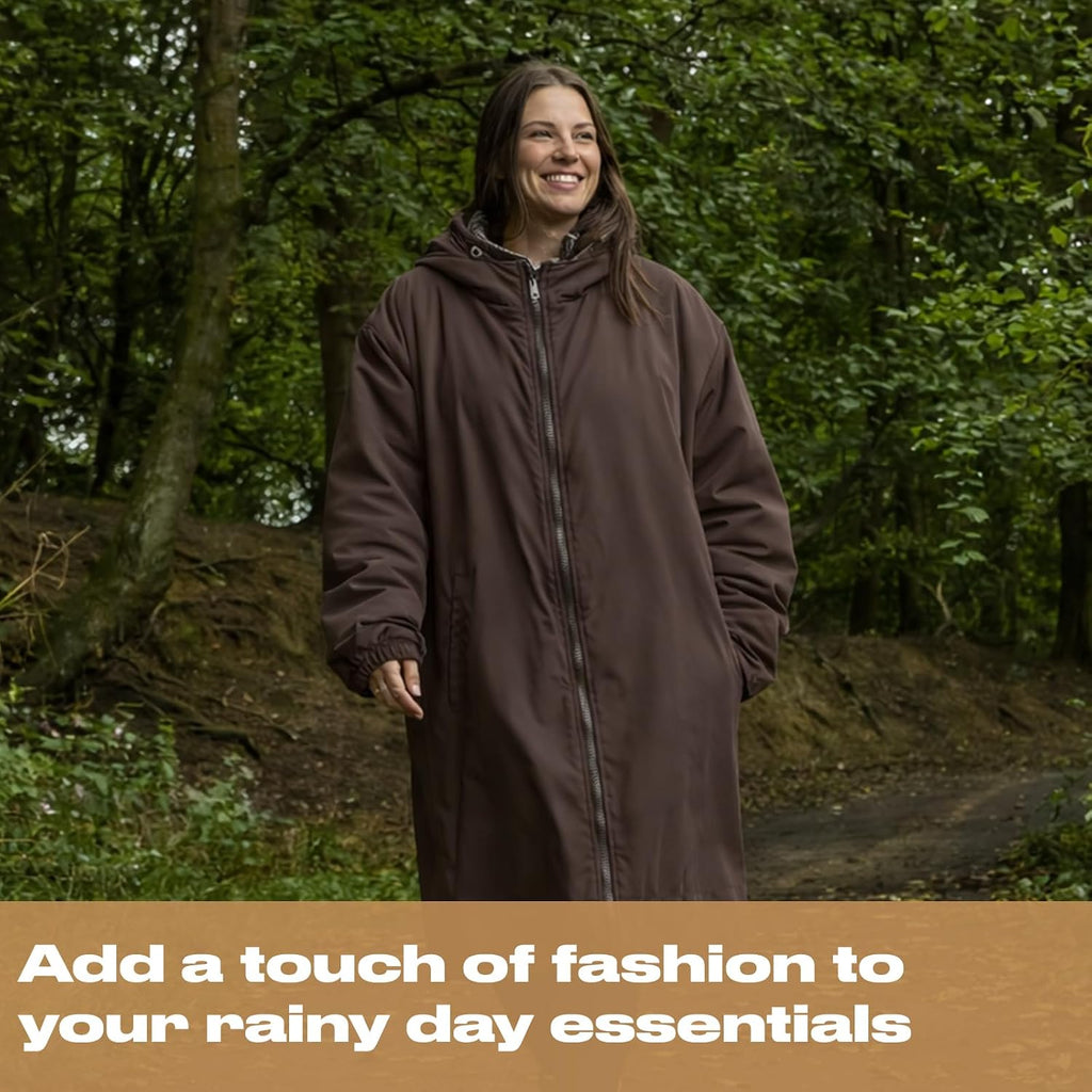 OHS Adults Drying Robe, Gifts for Women Outdoor Water-Resistant Changing Robe Womens Jacket Comfy Sherpa Privacy Robes for Women Men, Stay Dry Swimming Camping Drying Robes - S/M, L/XL