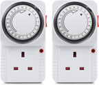 hbn 24Hour Mechanical Timer Plug Socket UK,Light Timers for Home Security