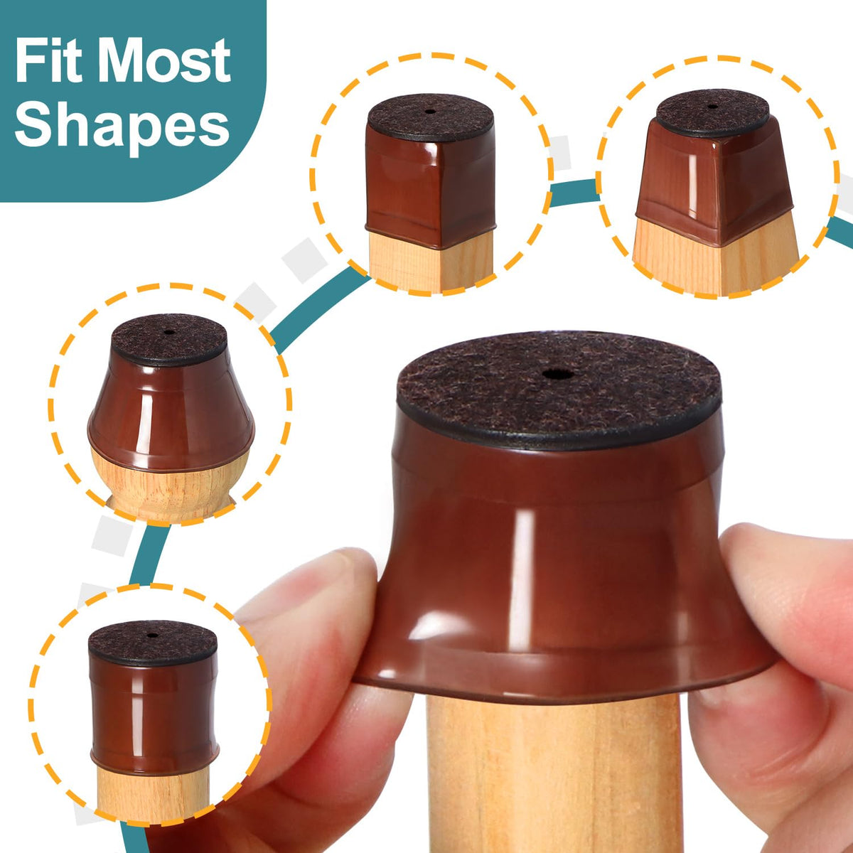 Ansible 24 Pcs Chair Leg Floor Protectors Round