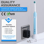 Toothbrush Adaptor Plug UK Charger Adapter Shaver Socket 2 Pin to 3 Pin Electric for Razor Plugs Bathroom Two to Three Prong Charging Tooth Brush Plugs Adapters Electrical Shaving (White)