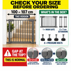 For Your Little One Pressure Fit Safety Stair Gate – No Screws Needed | One-Hand Opening | Secure Baby & Pet Gate for Stairs, Doorways & Hallways (Grey, 7 cm Extension Only)