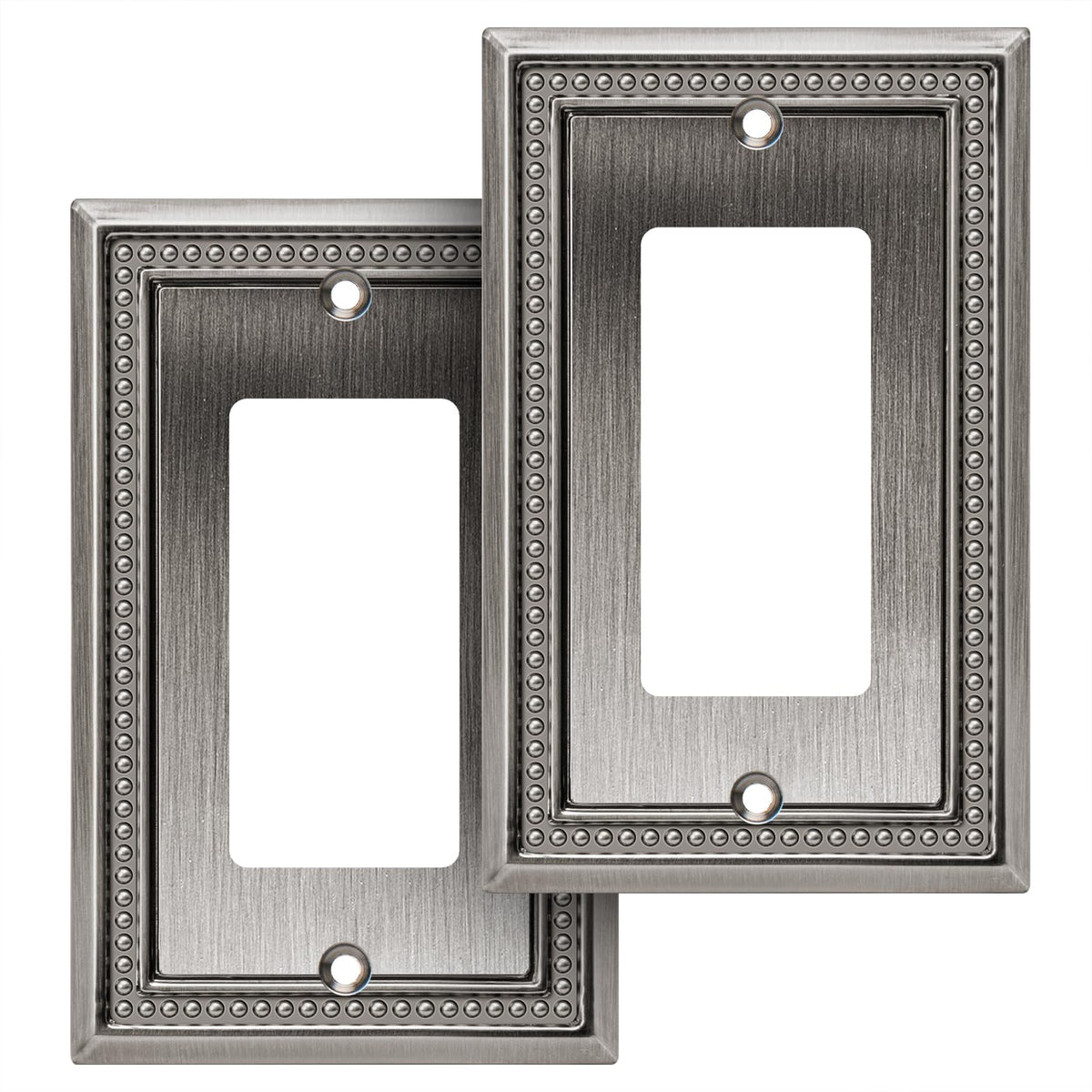 Sunken Pearls Heavy-Duty 4 Toggle Light Switch Plate, Antique Brass, 1 Pack