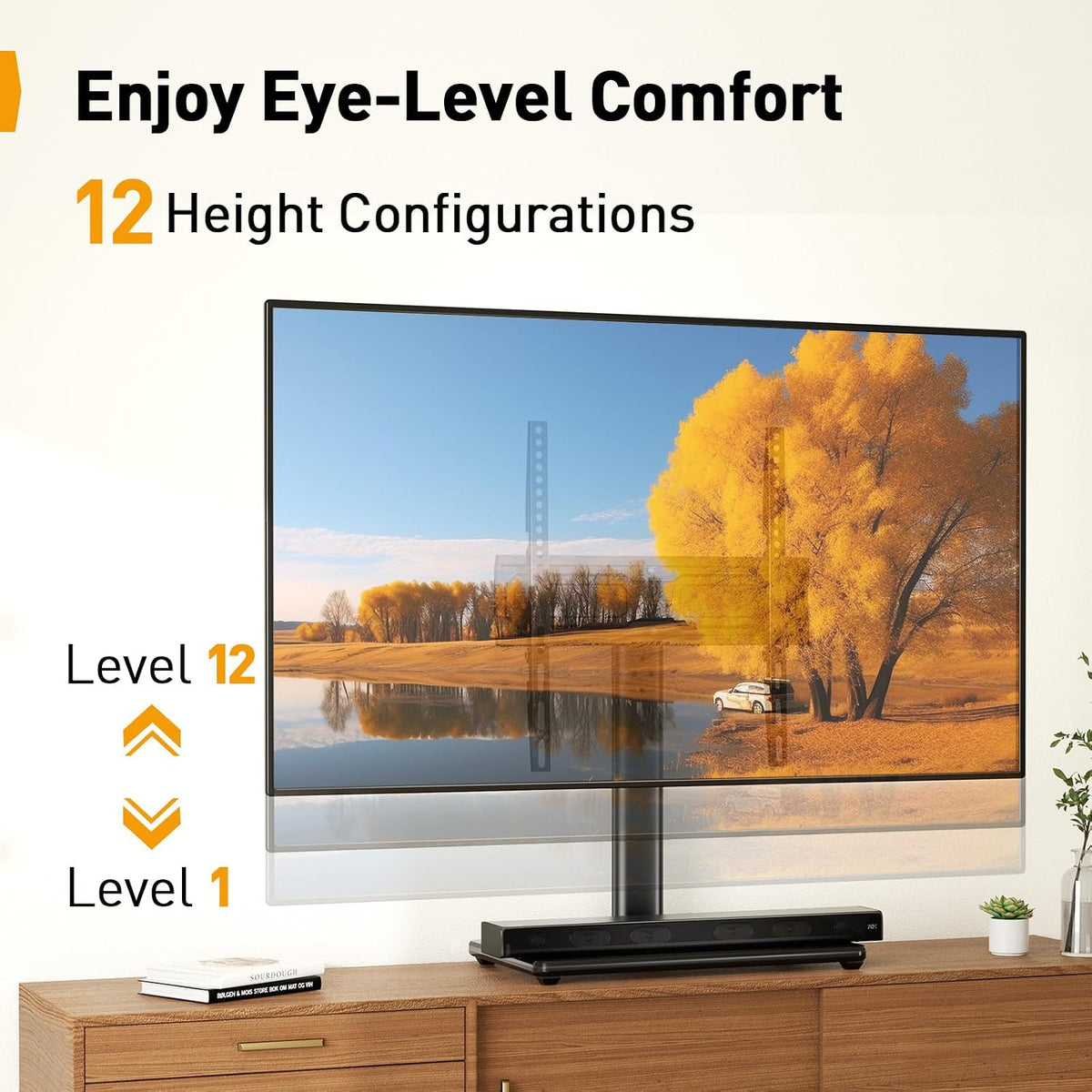 PERLEGEAR Universal Swivel TV Stand for 24-60 inch TVs up to 45kg