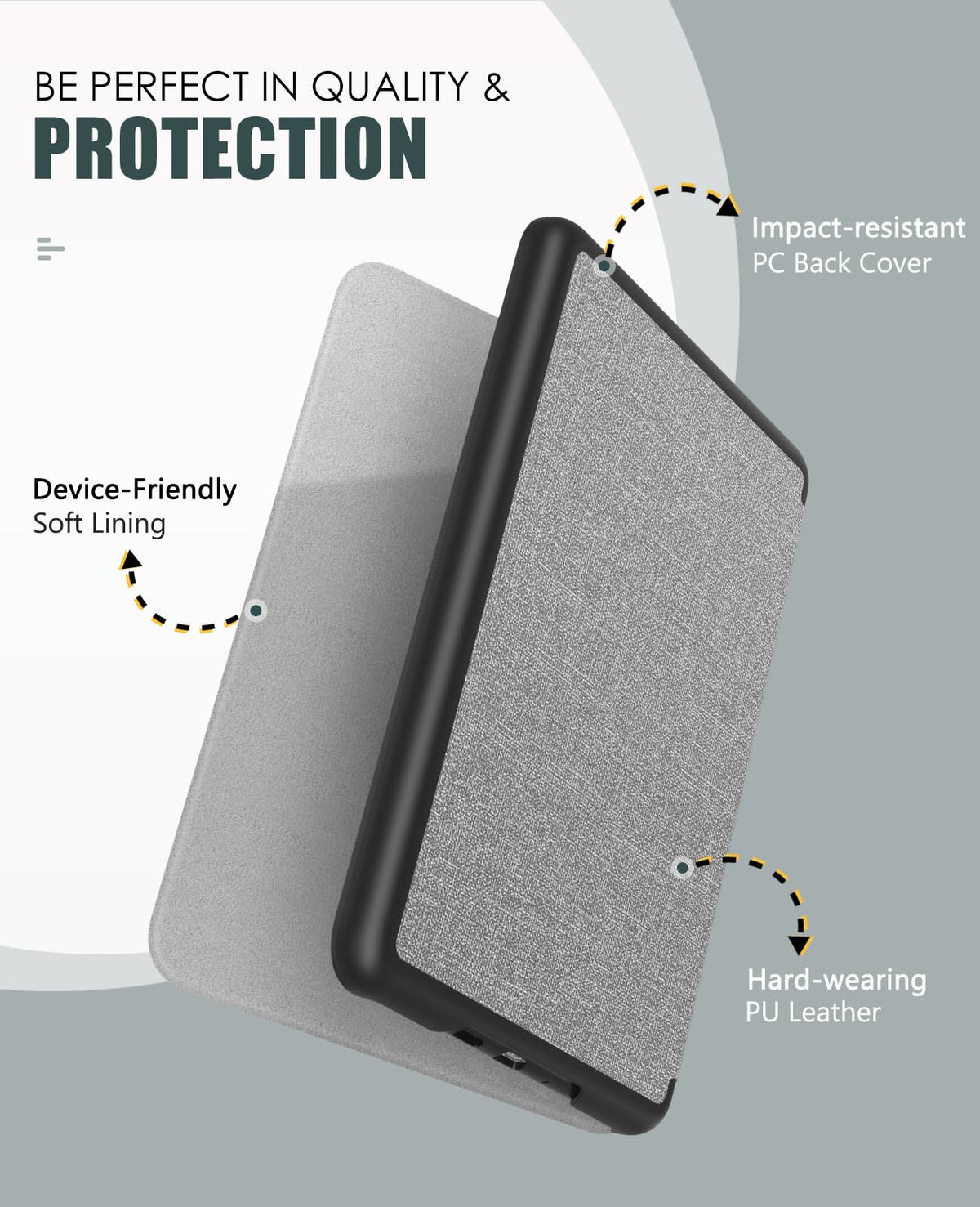 MoKo Case for 7" Kindle Paperwhite 12th Gen&Colorsoft 2024, Space Gray