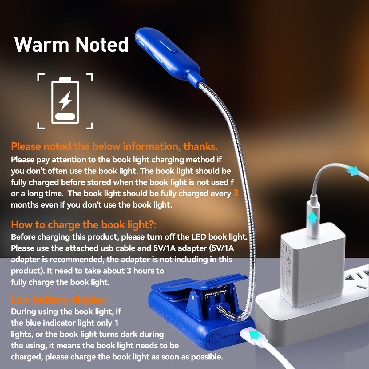 VAVOFO Rechargeable Reading Light, Clip on Book Light for Reading in Bed