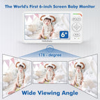 HelloBaby Baby Monitor with Camera and Audio, World First 6" Split Screen