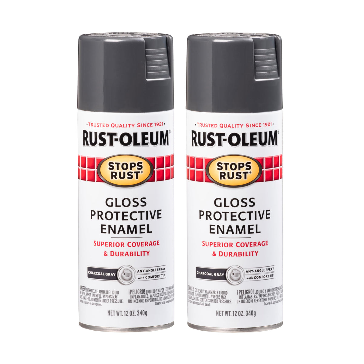 Rust-Oleum 7776830 Stops Rust Spray Paint, 12 oz, Flat Black