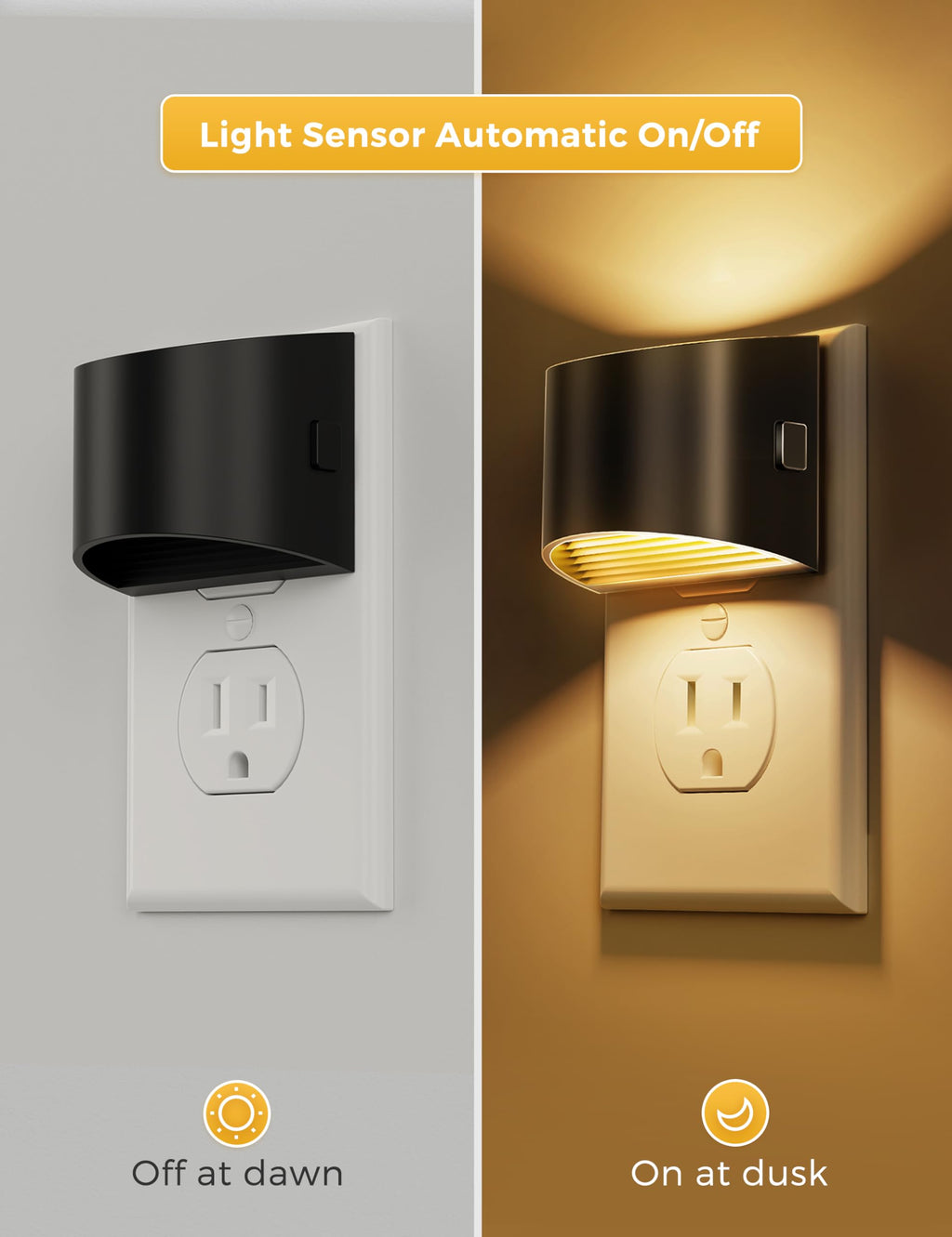 L LOHAS LED Night Lights Plug into Wall, Dimmable Night Light 2 Pack