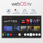 Antteq 32 Inch TV, Central Stand Design TV 720P Freeview HD Dolby Audio DVB T2/S2 LED Television, HDMI USB Media Player Monitor PS5 Xbox, Standard Nonsmart TV Small Screen for Bedroom Kitchen Black