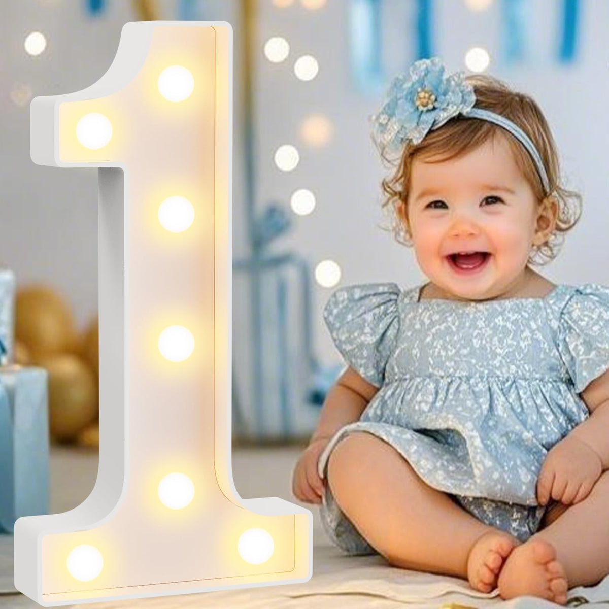 Pooqla 2.4FT Light Up Numbers, Marquee Numbers 2.4 Feet Tall Party Decor for Her Him, Mosaic Big Sign for 7th 17th 70th Birthday Anniversary Decoration Backdrop, Large Pre-Cut Frame Number 7