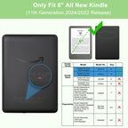 TQQ Case Fits 6" Amazon Kindle 11th Generation 2024 and 2022, Premium Slim and Lightweight Cover, Full Protection, Auto Sleep/Wake, Magnetic Closure (NOT fit Paperwhite or Oasis)