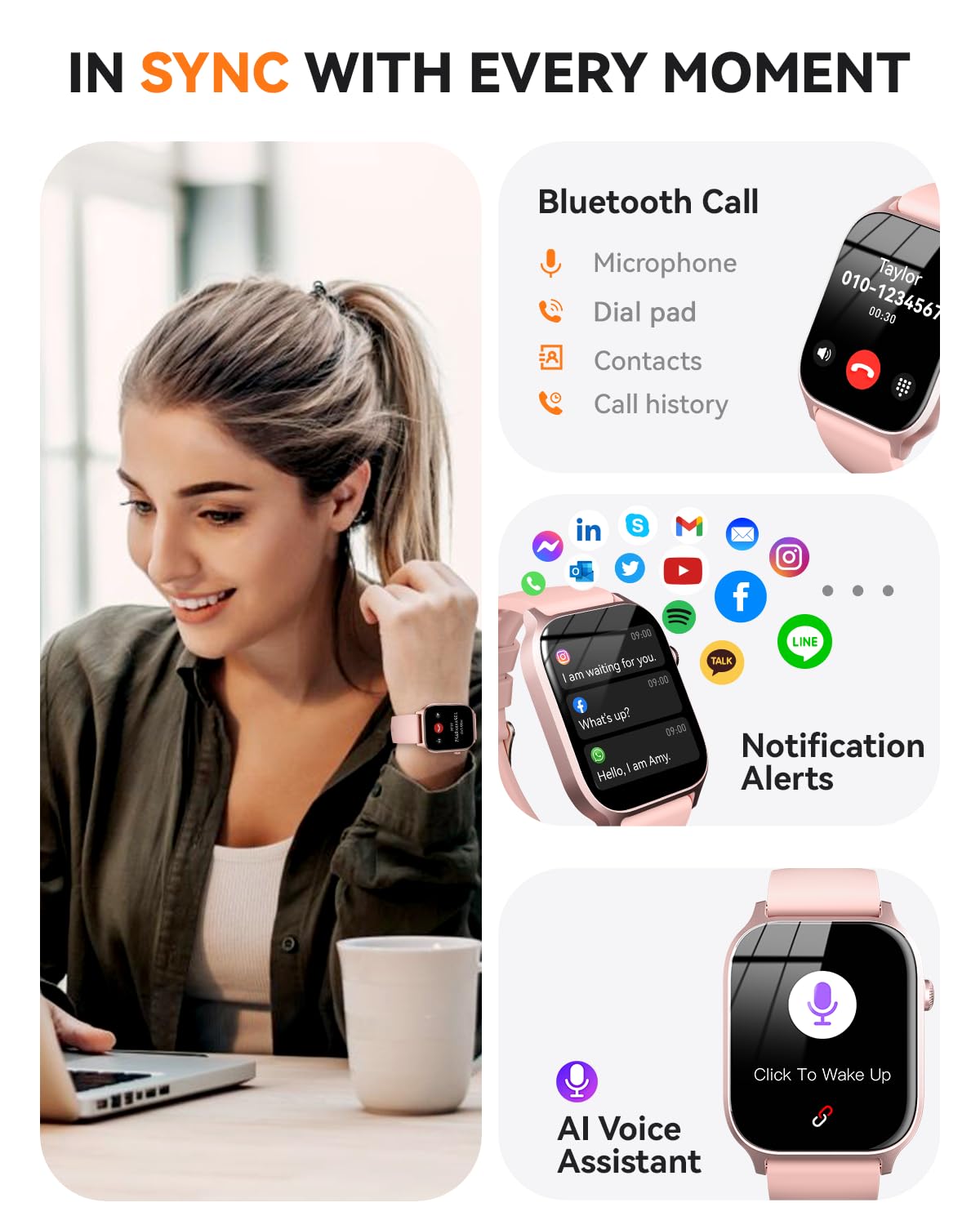 Smart Watch for Men Women- Answer/Make Call, 2026 IP68 Waterproof Fitness Tracker Watch with Sleep Step Counter Activity Smartwatch for Samsung Android iPhone iOS (Deep Burgundy, 1.83)