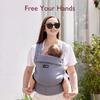 Momcozy Baby Carrier for 3-24M/3.2-20kg, Waist 64-127cm, Cotton Black