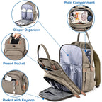 Dikaslon Baby Changing Bag Backpack, Large Nappy Back Pack Multifunction Baby Bags with Portable Changing Mat, Pacifier Holder, and Stroller Straps, for Mom and Dad