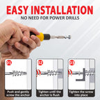 Plasterboard Fixings – 20pcs Heavy Duty Drywall Anchors & Screws, Metal Self Drilling Wall Plugs for Strong Grip