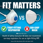 JSP M632 FFP3 Valved Dust Face Mask for Construction, DIY & Trade 10 Pack