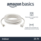 Amazon Basics Extension Cord, 3 Prong Outlet Extender, Indoor Power Cord, 13 Amps, 125V, 6 Ft, Black