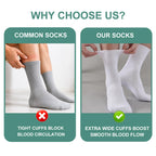 SockWaddles Diabetic Socks for Men & Women, 6 Pairs, Soft Loose Top