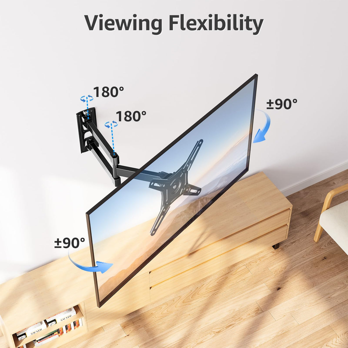 MOUNTUP 550 mm Long Arm TV Wall Bracket for 14–42 Inch TVs & Monitors