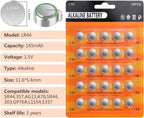 25 PCS LR44 AG13 357 303 SR44 A76 Battery 1.5V Button Coin Cell Batteries for Small Electronics