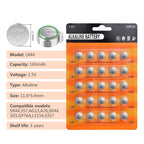 25 PCS LR44 AG13 357 303 SR44 A76 Battery 1.5V Button Coin Cell Batteries for Small Electronics