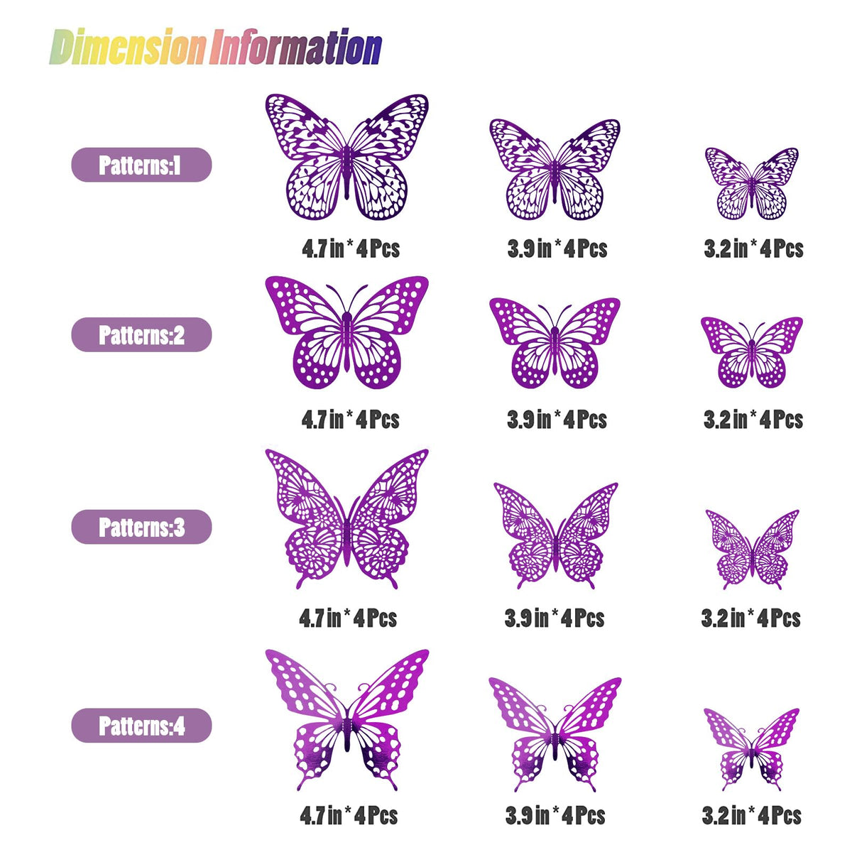 SAOROPEB 3D Butterfly Wall Decor 48 Pcs Gold Butterfly Birthday Decorations
