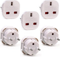 EU Travel Adapter - UK to European Plug Adapter - Travel Plug adaptor Converter Type C, E, F (White)