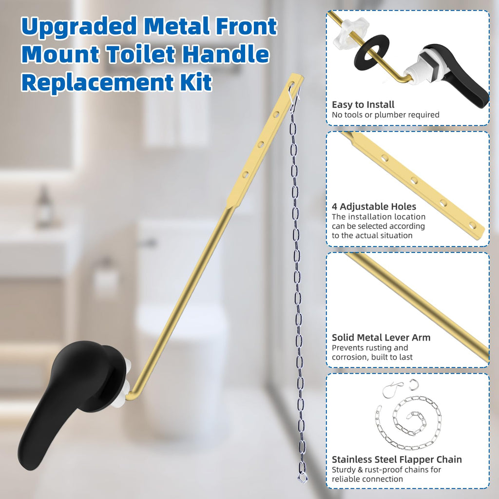 Hibbent Universal Metal Front Mount Toilet Handle Replacement Kit