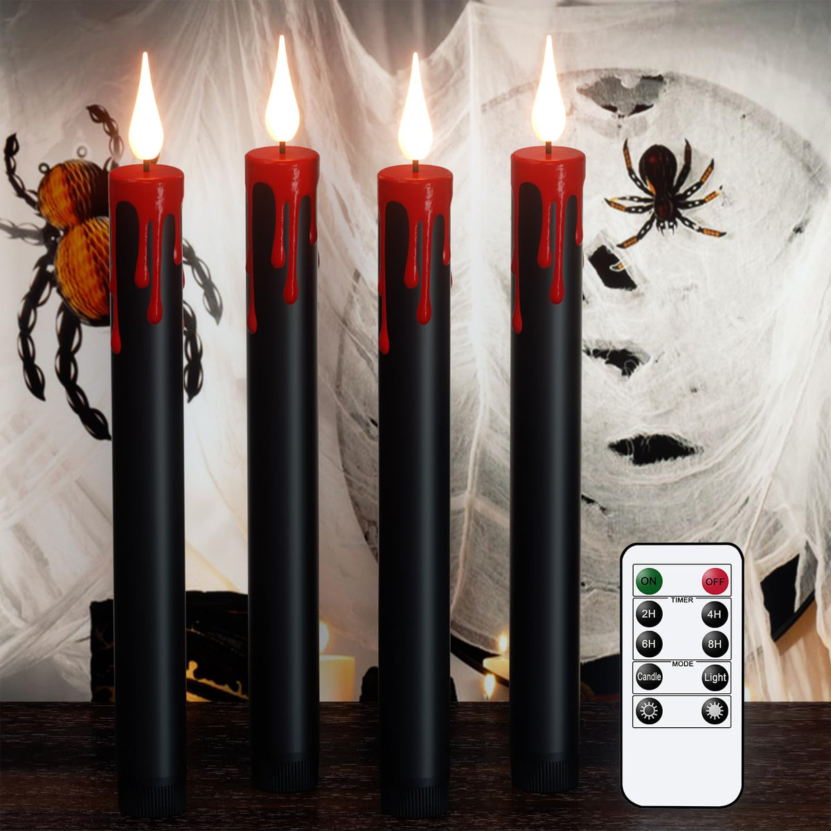 GenSwin Christmas Tree Flameless Taper Candles candlesticks Remote Timer