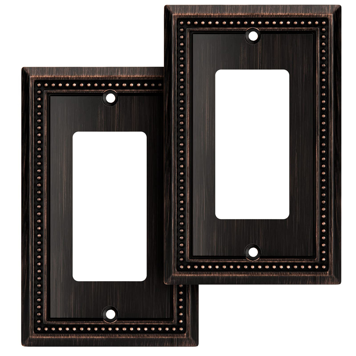 Sunken Pearls Heavy-Duty 4 Toggle Light Switch Plate, Antique Brass, 1 Pack