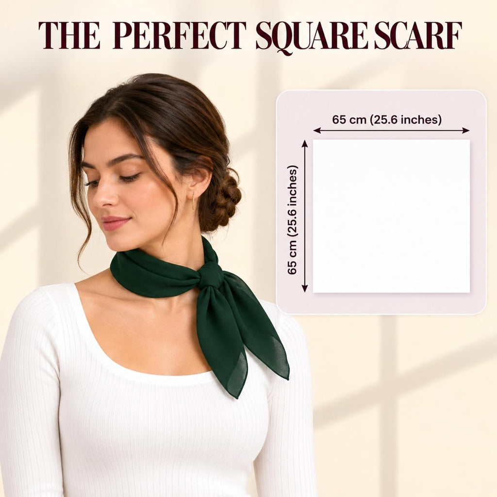 WESTEND CHOICE Square Chiffon Scarves Women's Neck Scarf 50s Retro Bandana