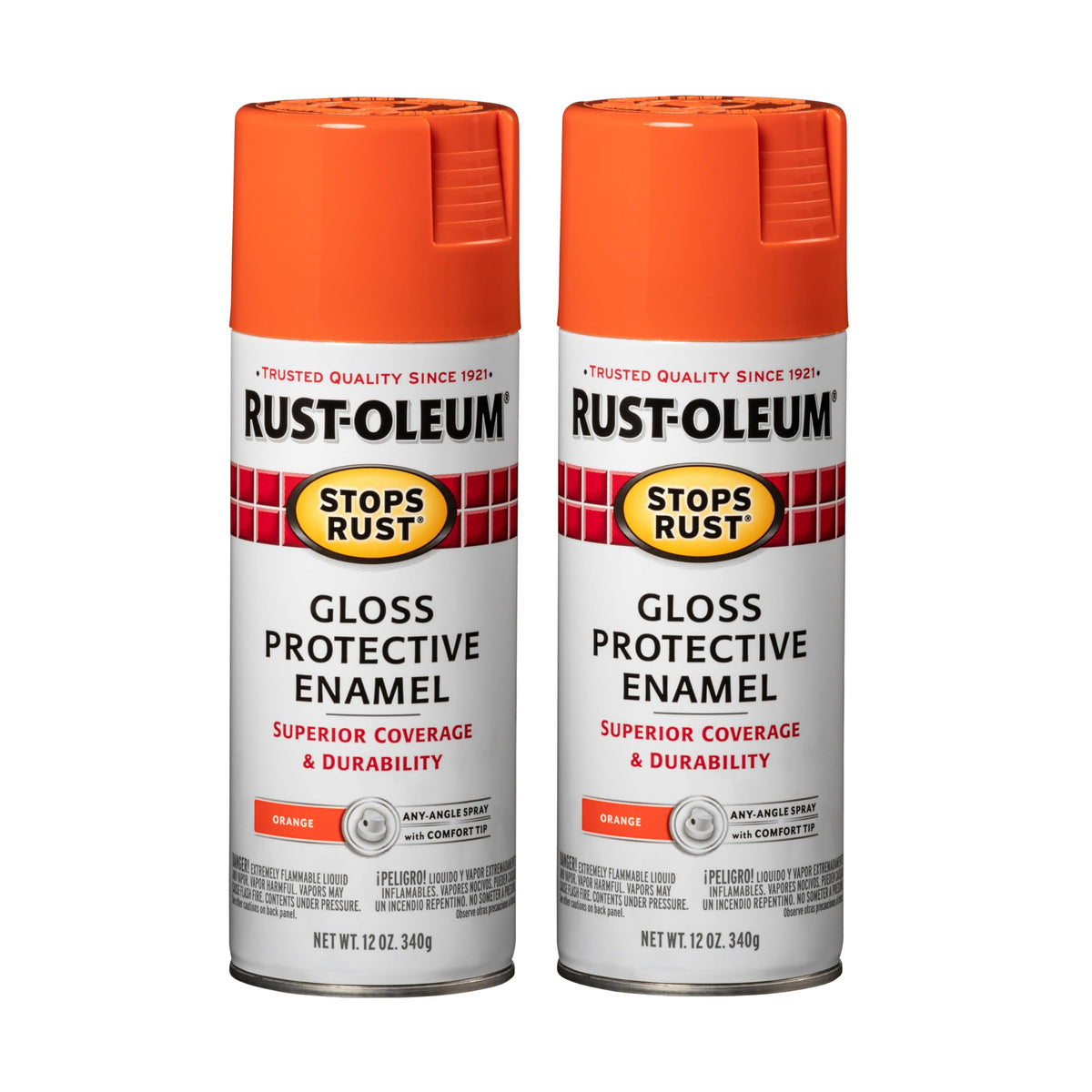 Rust-Oleum 7776830 Stops Rust Spray Paint, 12 oz, Flat Black