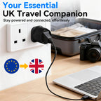 VGUARD European to UK Plug Adaptor, BS8546 Certified EU to UK Adapter
