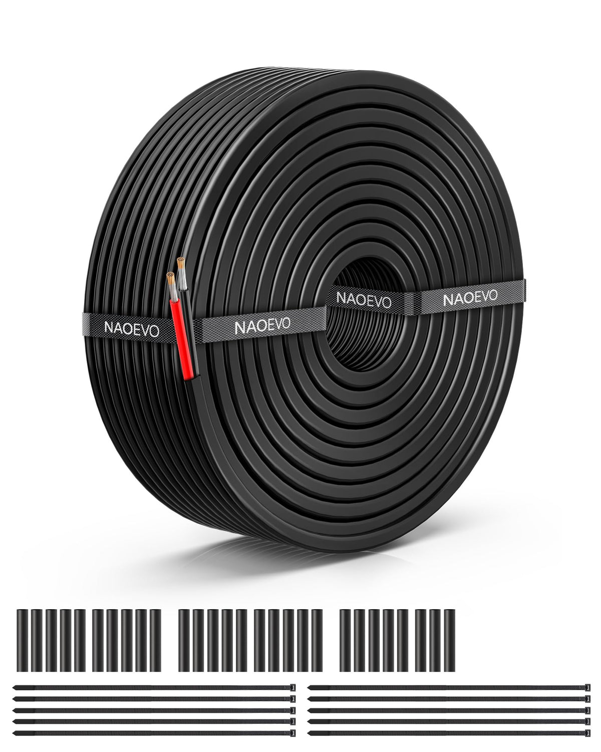 NAOEVO 14 Gauge Wire 3 Conductor, 14 Gauge Automotive Wire 12V Cable, 50FT