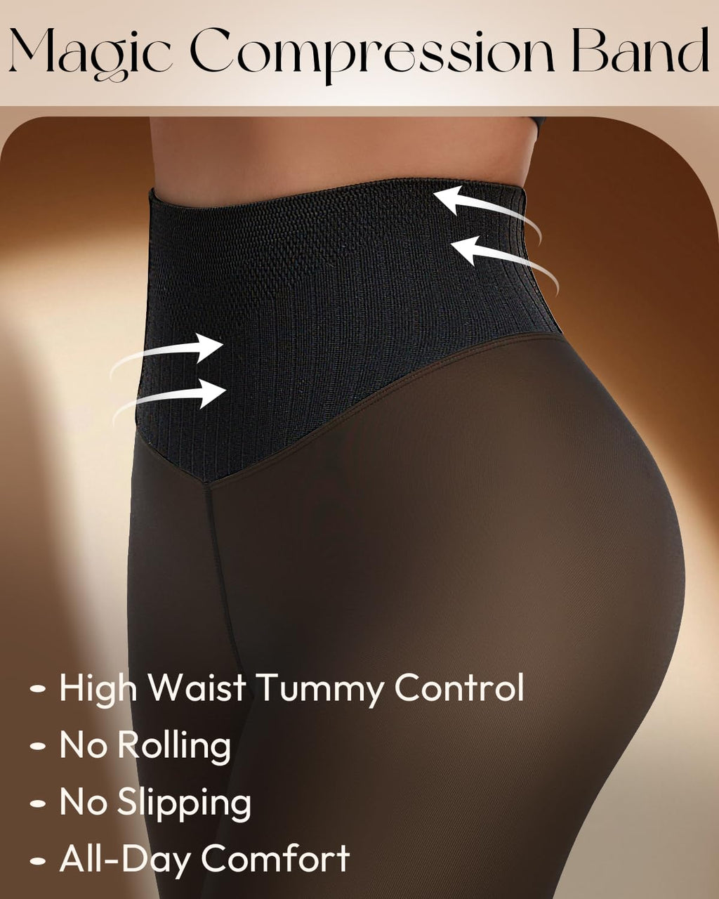 Fleece Lined Tights Leggings Women High Waist Sheer Thermal Tights
