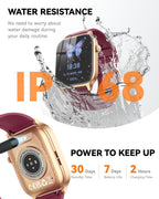 Smart Watch for Men Women- Answer/Make Call, 2026 IP68 Waterproof Fitness Tracker Watch with Sleep Step Counter Activity Smartwatch for Samsung Android iPhone iOS (Deep Burgundy, 1.83)